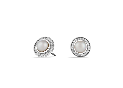 Silver Plated CZ Studded Pearl Set Stud Earring